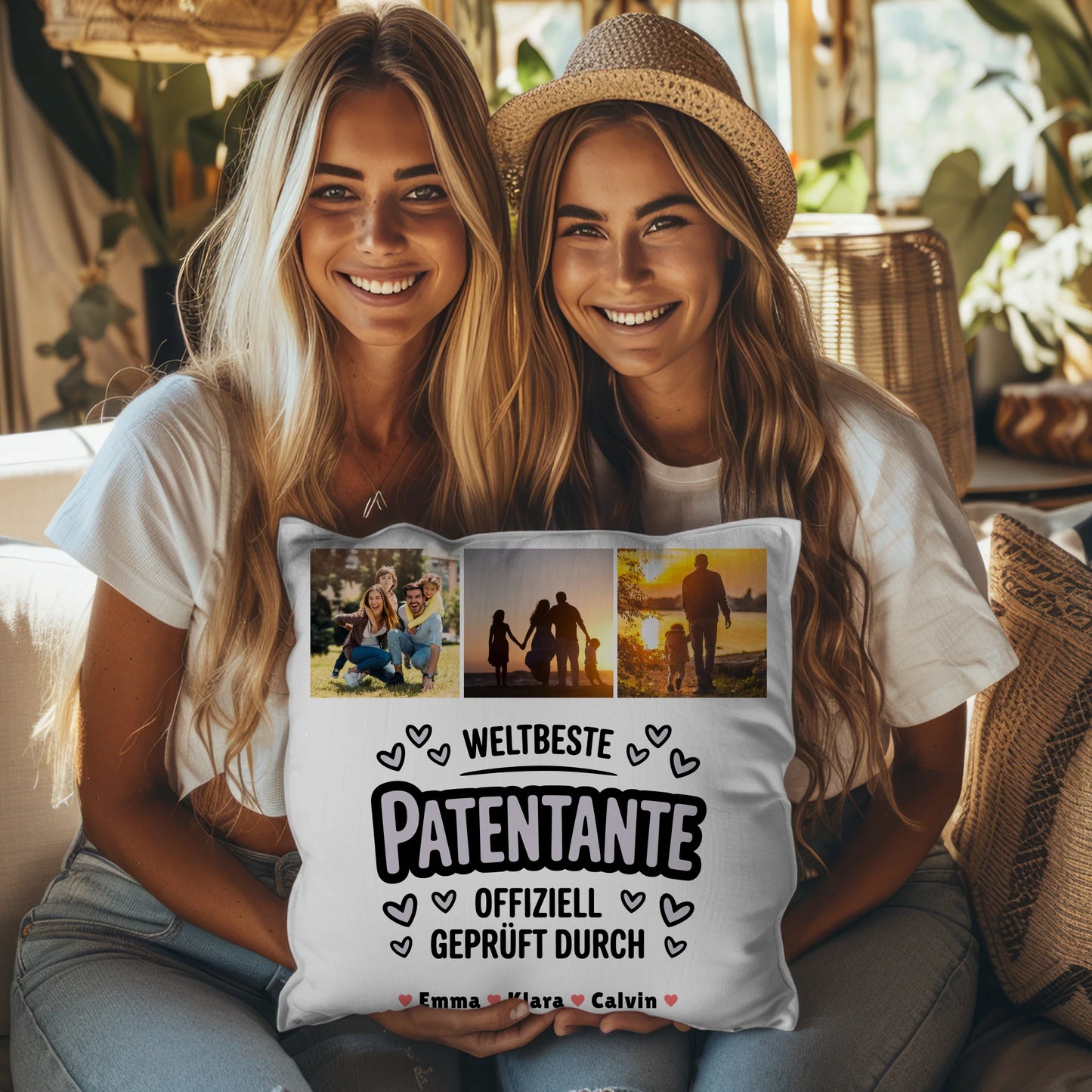 Namen Kissen Geschenk Fotocollage Patentante Weltbeste Patentante Offiziell Geprüft Durch 3