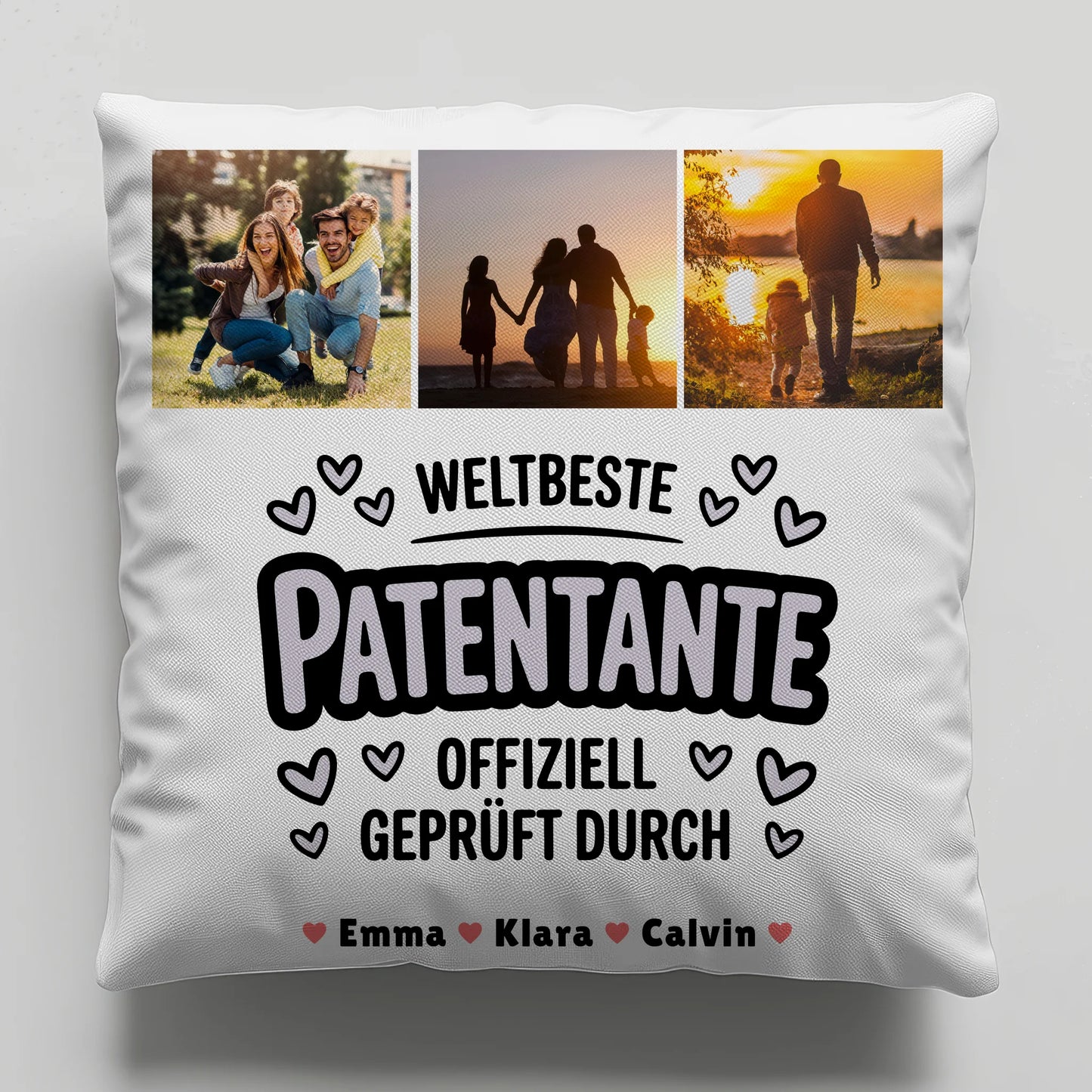 Namen Kissen Geschenk Fotocollage Patentante Weltbeste Patentante Offiziell Geprüft Durch 6