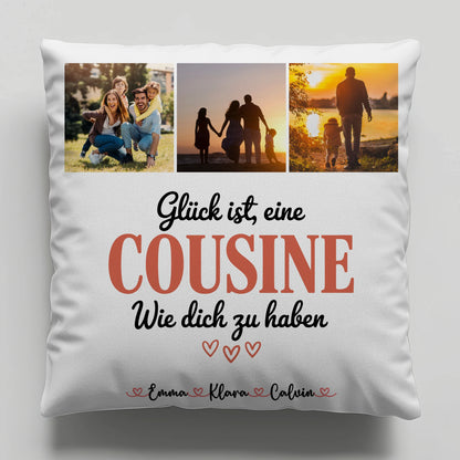 Personalisiertes Foto Kissen Mit Namen Fotocollage für Cousine Glück Ist eine Cousine Wie Dich Zu Haben 1