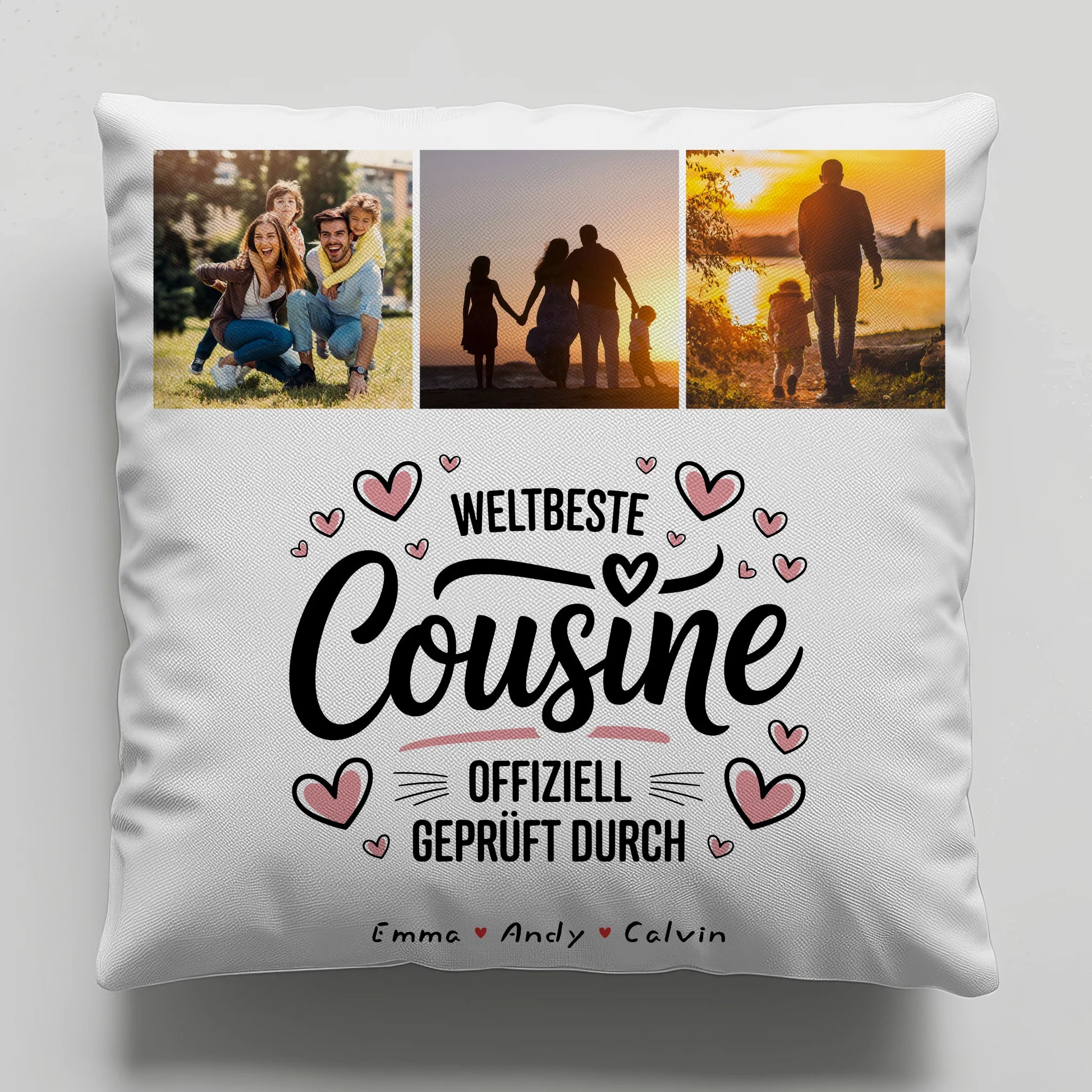 Namen Kissen Geschenk Fotocollage Cousine Weltbeste Cousine Offiziell Geprüft Durch 1