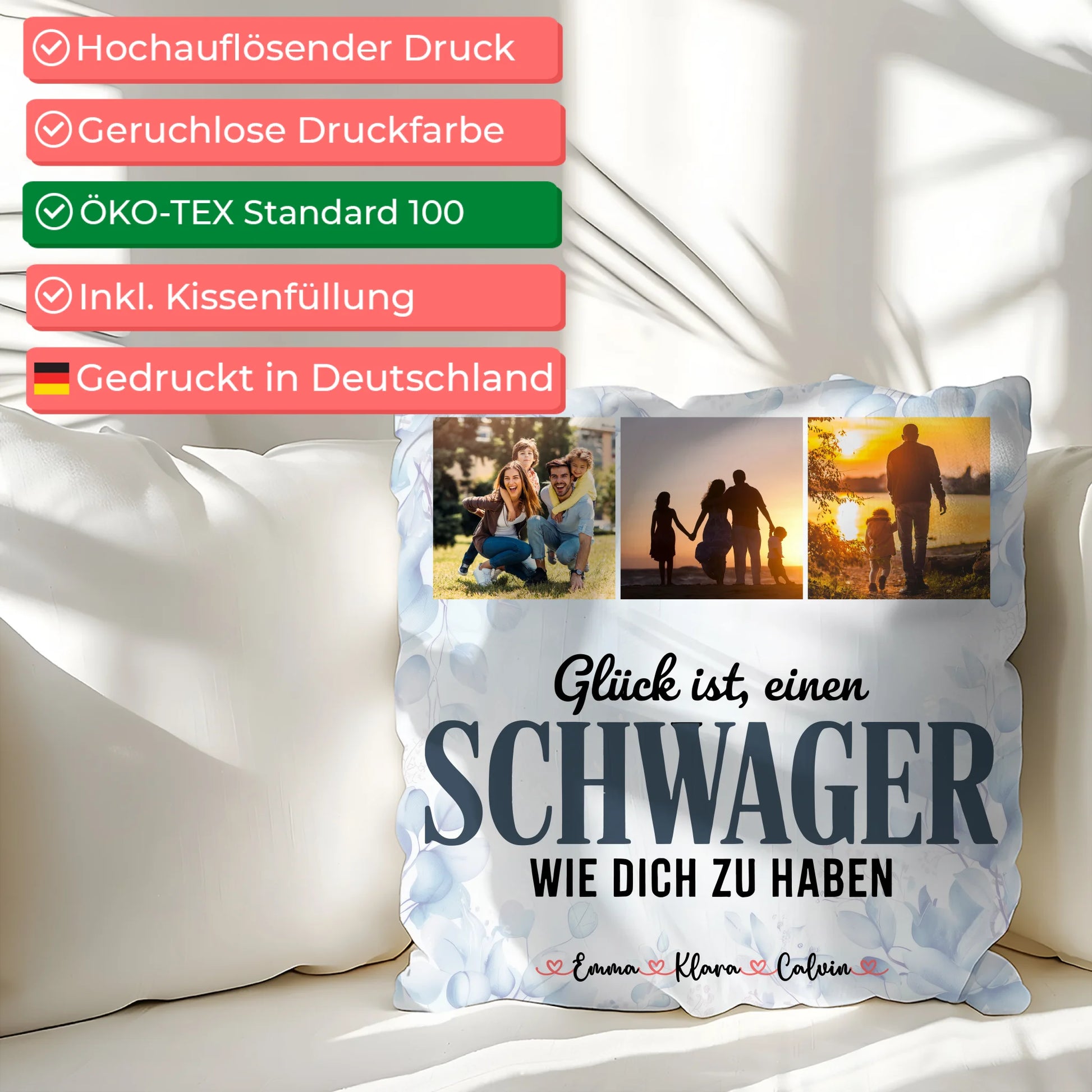 Personalisierte Kissen Mit Namen Fotocollage für Schwager Glück Ist eine Schwager Wie Dich Zu Haben 2