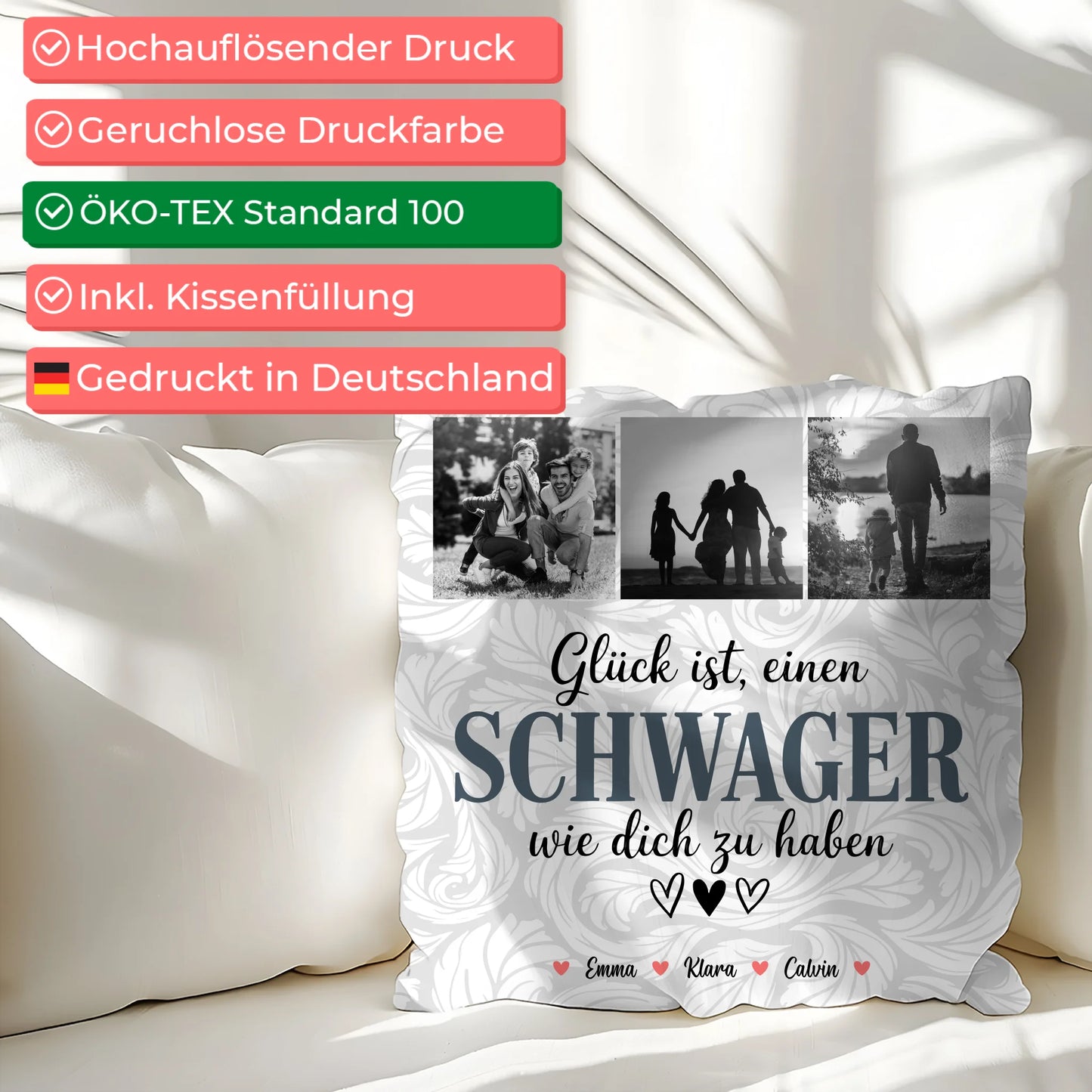 Personalisierte Geschenke mit Namen Kissen Schwager Fotocollage Glück Ist eine Schwager Wie Dich Zu Haben 2
