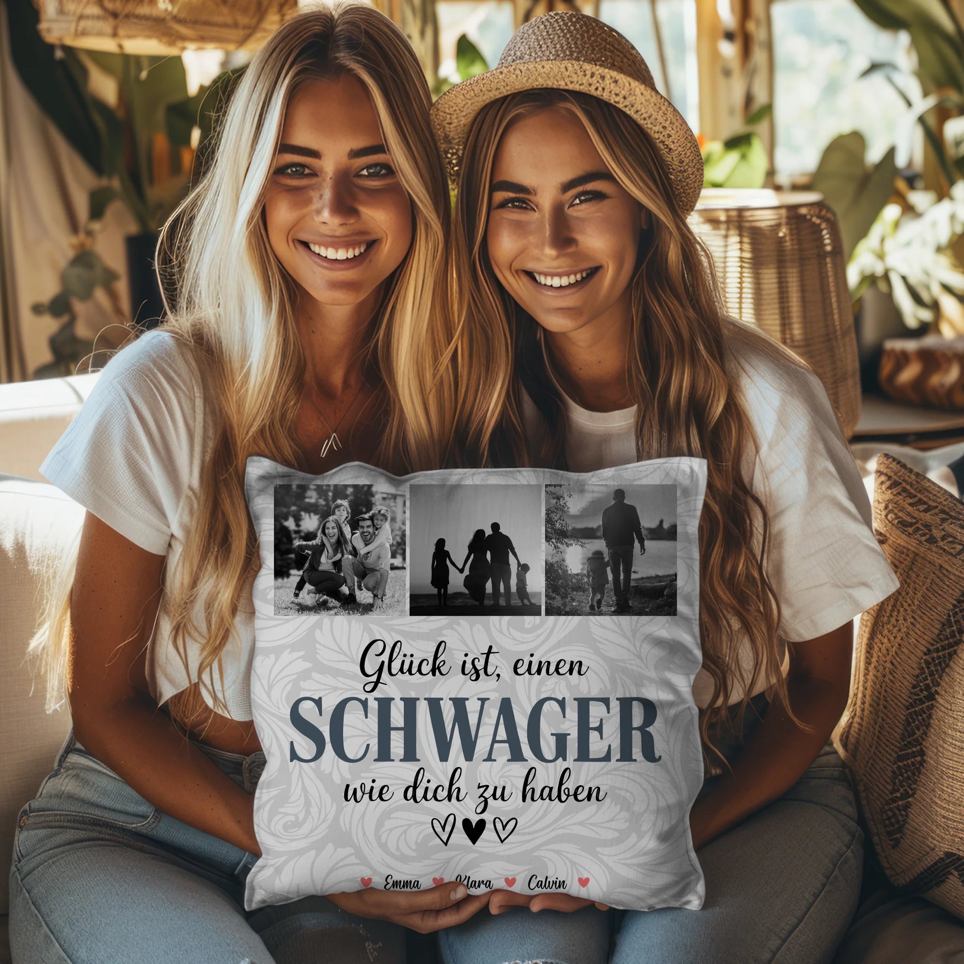 Personalisierte Geschenke mit Namen Kissen Schwager Fotocollage Glück Ist eine Schwager Wie Dich Zu Haben 3