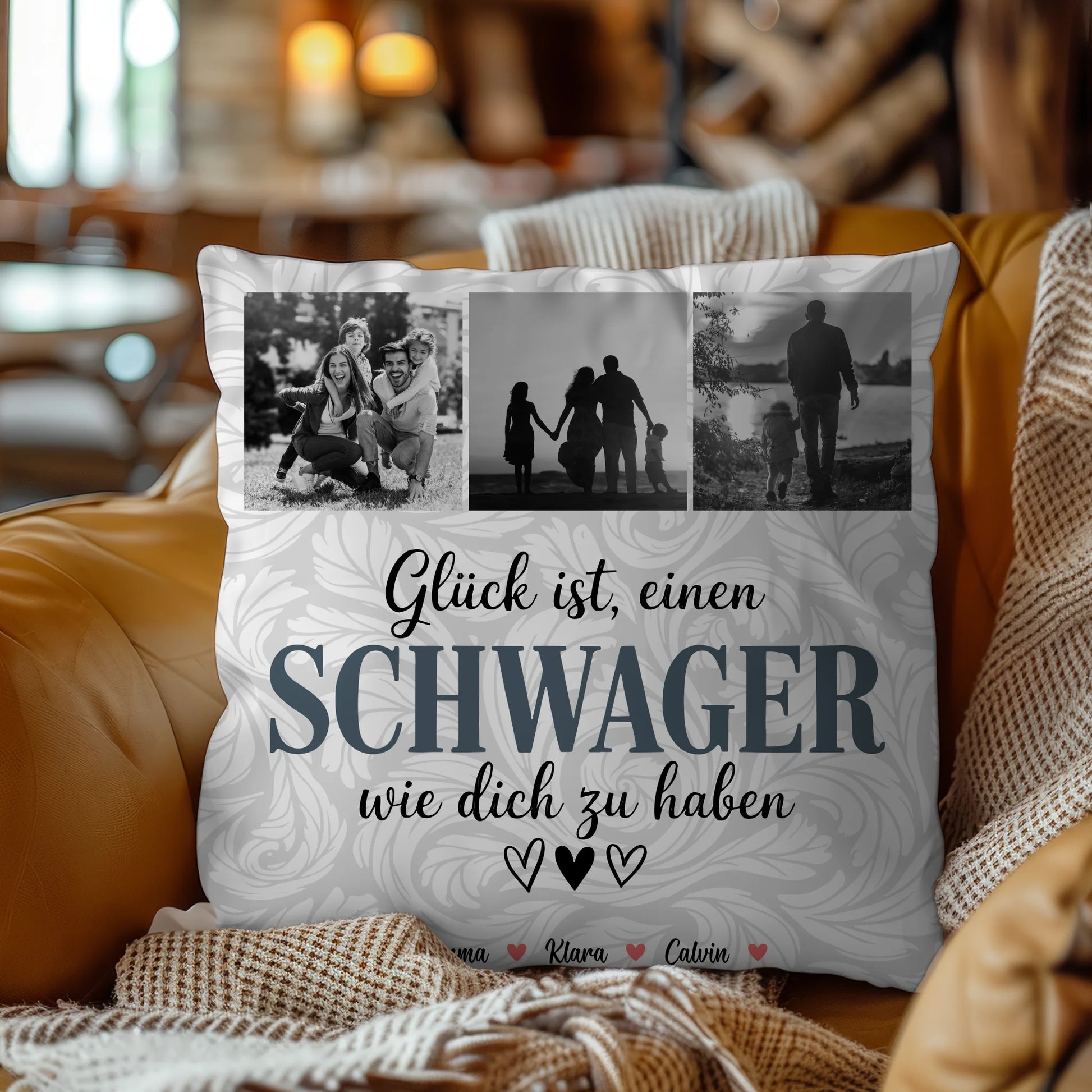 Personalisierte Geschenke mit Namen Kissen Schwager Fotocollage Glück Ist eine Schwager Wie Dich Zu Haben 4
