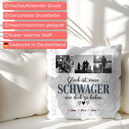 Personalisierte Geschenke mit Namen Kissen Schwager Fotocollage Glück Ist eine Schwager Wie Dich Zu Haben