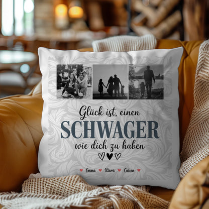 Personalisierte Geschenke mit Namen Kissen Schwager Fotocollage Glück Ist eine Schwager Wie Dich Zu Haben