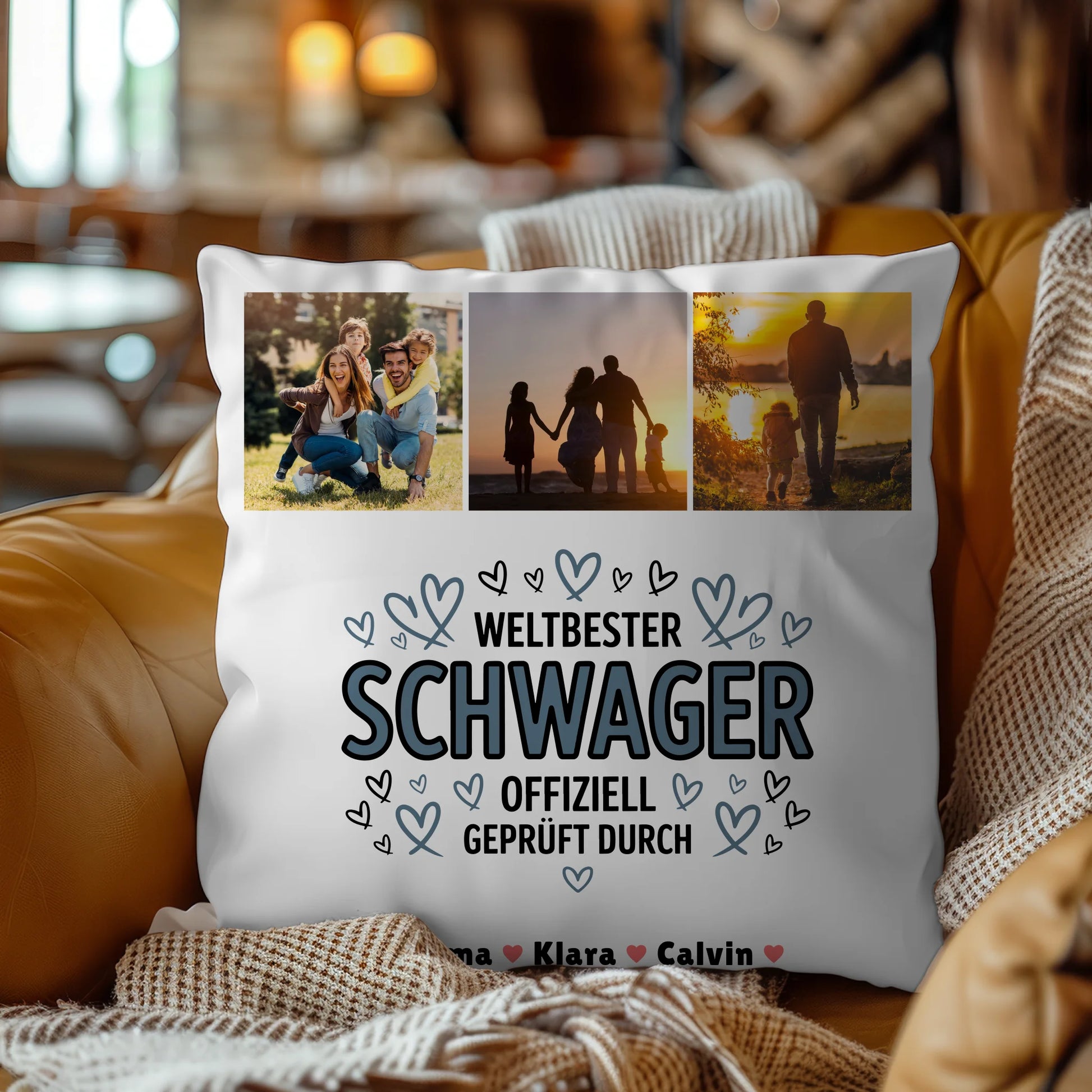 Personalisiertes Foto Kissen Mit Namen Geschenk Fotocollage Schwager Weltbester Schwager Offiziell Geprüft Durch 4