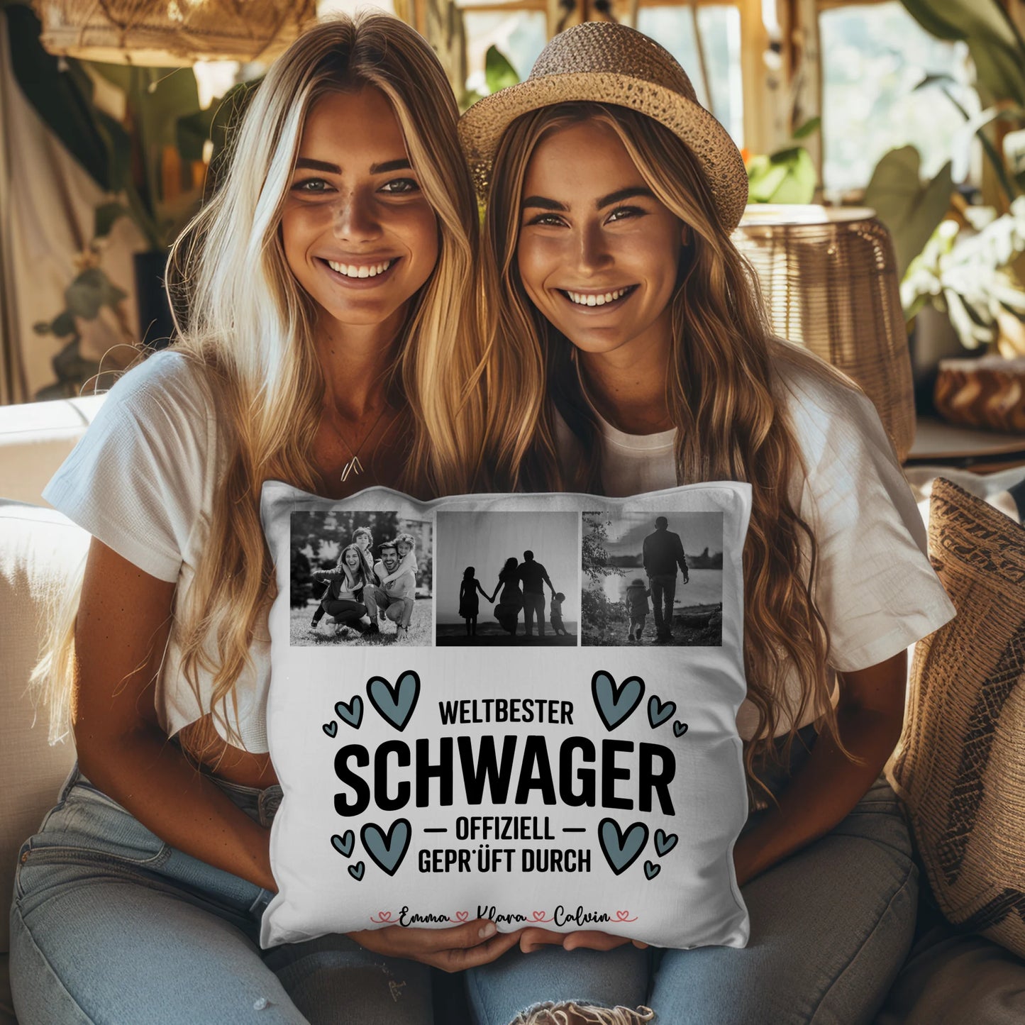 Personalisierte Namen Kissen mit Fotocollage Schwager Weltbester Schwager Offiziell Geprüft Durch 8