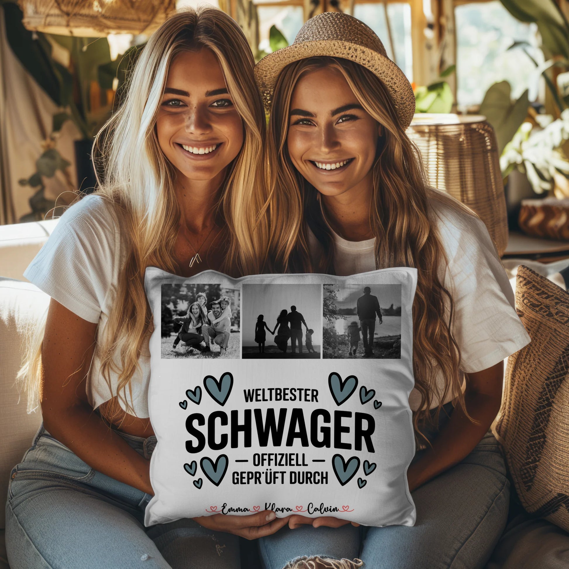 Personalisierte Namen Kissen mit Fotocollage Schwager Weltbester Schwager Offiziell Geprüft Durch 8