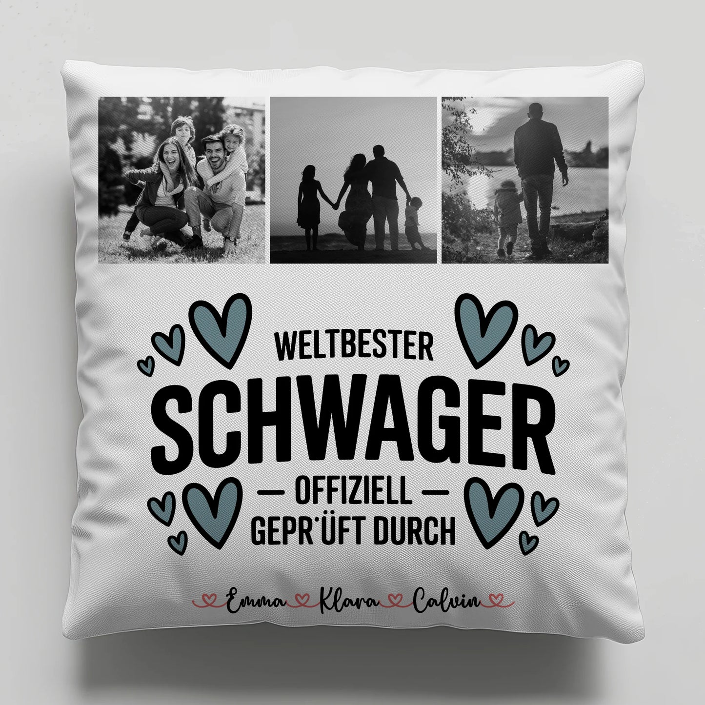 Personalisierte Namen Kissen mit Fotocollage Schwager Weltbester Schwager Offiziell Geprüft Durch 6