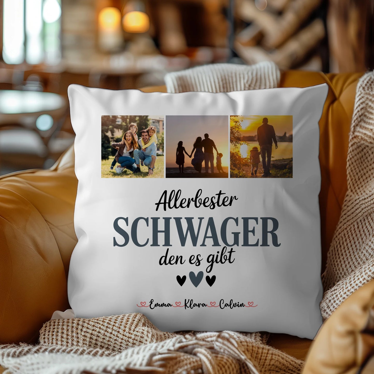 Personalisierte Geschenke mit Namen Kissen Fotocollage für Schwager Allerbester Schwager Den Es Gibt