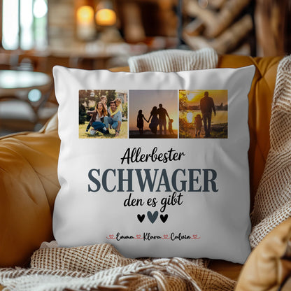 Personalisierte Geschenke mit Namen Kissen Fotocollage für Schwager Allerbester Schwager Den Es Gibt