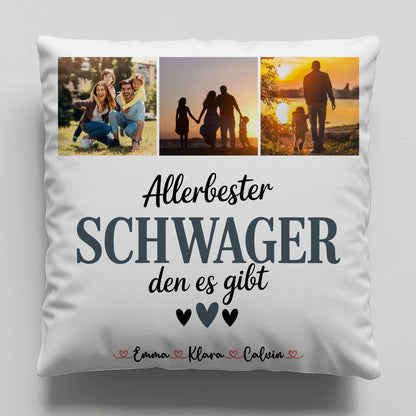 Personalisierte Geschenke mit Namen Kissen Fotocollage für Schwager Allerbester Schwager Den Es Gibt 6