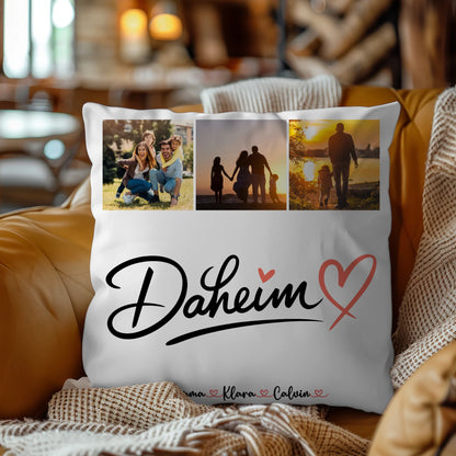 Kissen Mit Namen Familie Fotocollage für Familie Daheim personalisiertes Geschenk 9