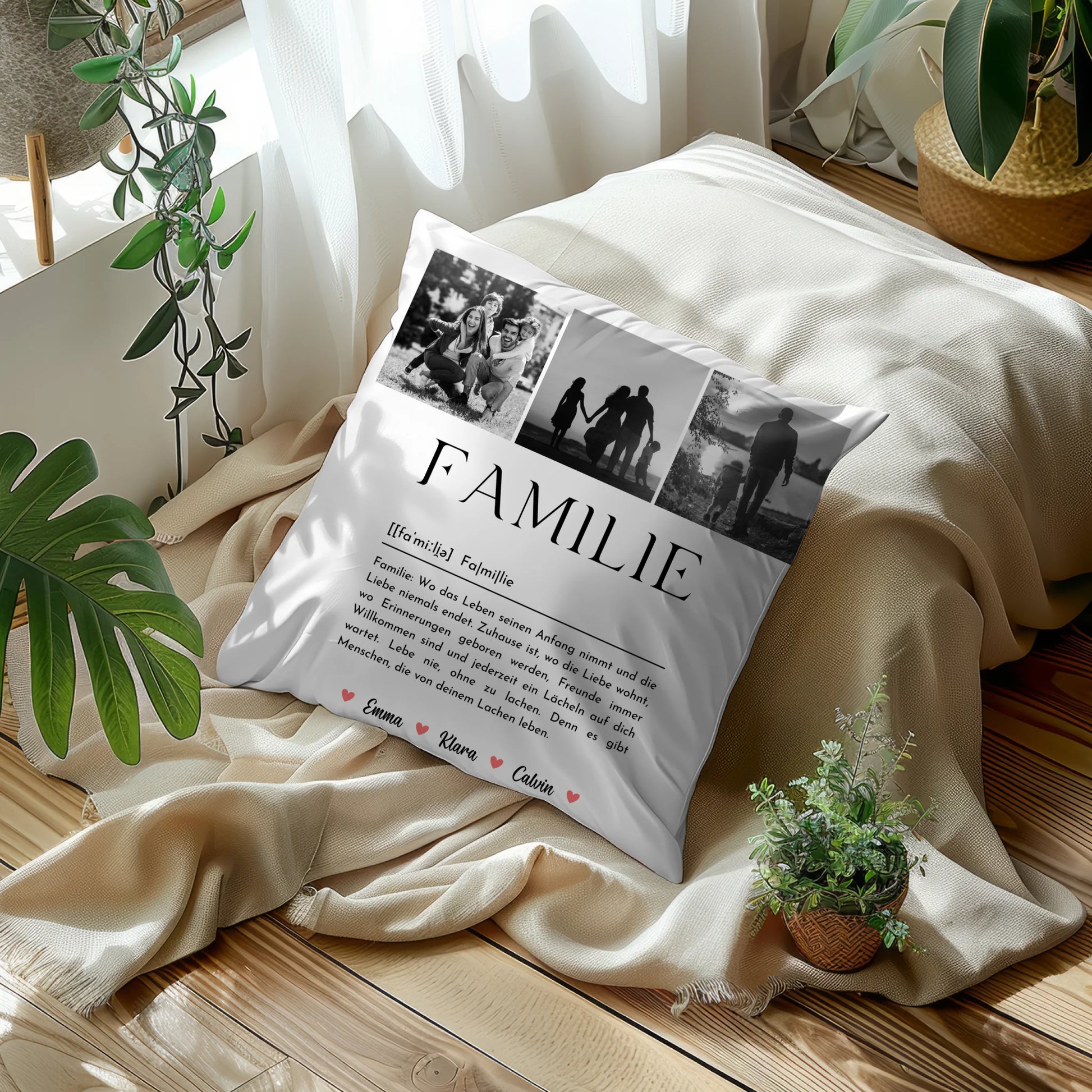Personalisierte Familien Kissen Mit Namen Familie Fotocollage Definition Familie 5