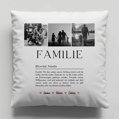Personalisierte Familien Kissen Mit Namen Familie Fotocollage Definition Familie