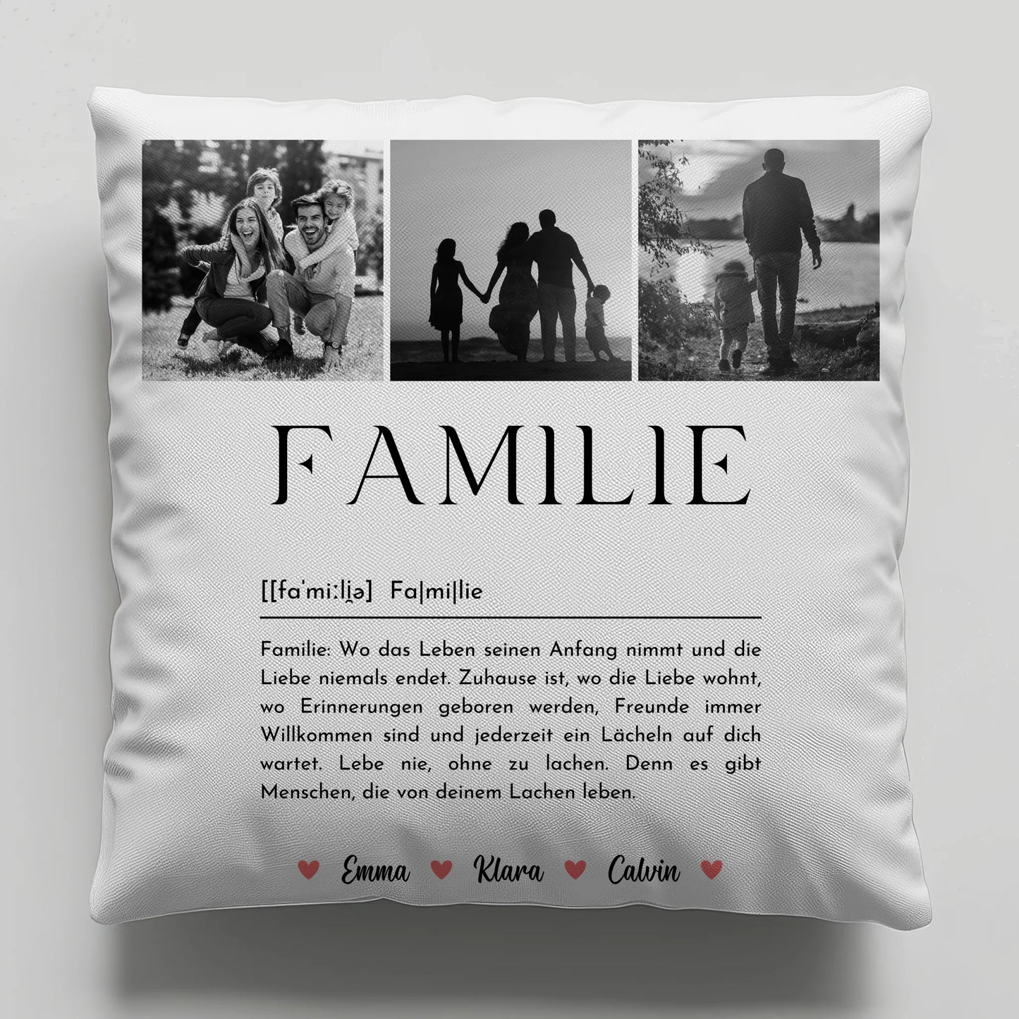 Personalisierte Familien Kissen Mit Namen Familie Fotocollage Definition Familie 6