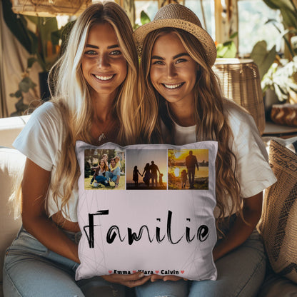 Personalisierte Kissen Mit Namen Familie Geschenk Fotocollage Familie für besondere Anlässe 3