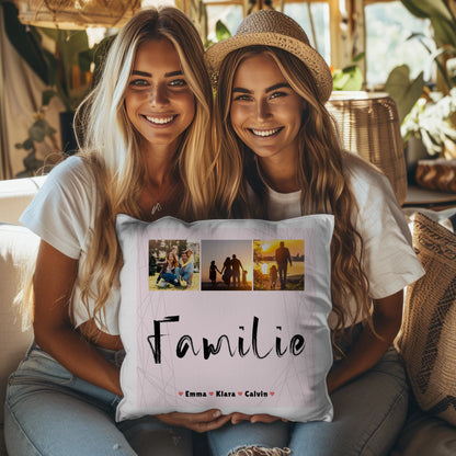 Personalisierte Kissen Mit Namen Familie Geschenk Fotocollage Familie für besondere Anlässe