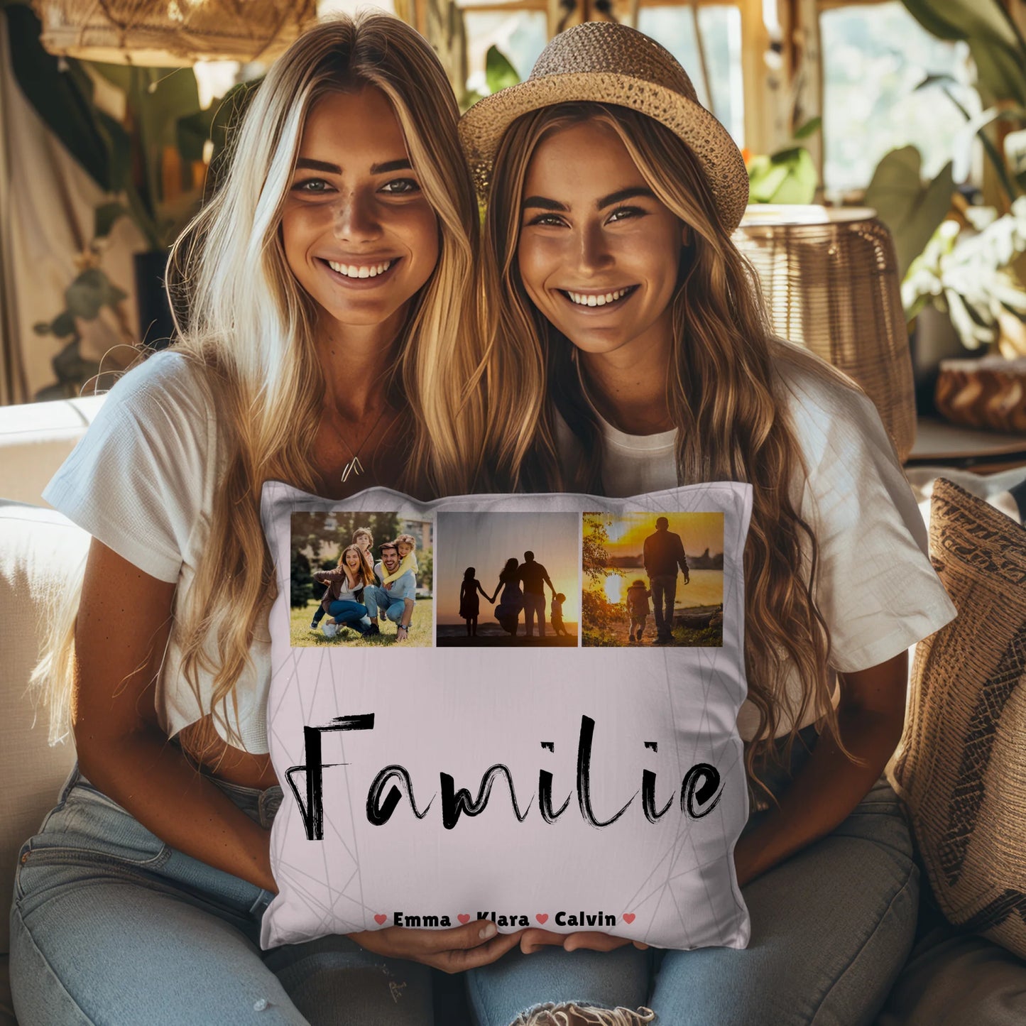 Personalisierte Kissen Mit Namen Familie Geschenk Fotocollage Familie für besondere Anlässe 8
