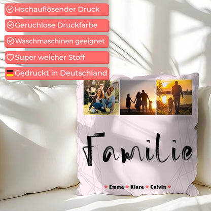 Personalisierte Kissen Mit Namen Familie Geschenk Fotocollage Familie für besondere Anlässe 7