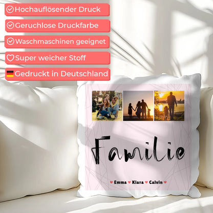 Personalisierte Kissen Mit Namen Familie Geschenk Fotocollage Familie für besondere Anlässe
