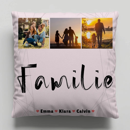 Personalisierte Kissen Mit Namen Familie Geschenk Fotocollage Familie für besondere Anlässe 1