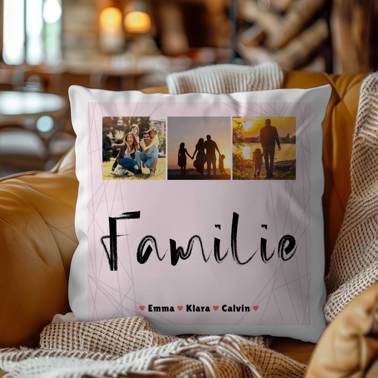 Personalisierte Kissen Mit Namen Familie Geschenk Fotocollage Familie für besondere Anlässe