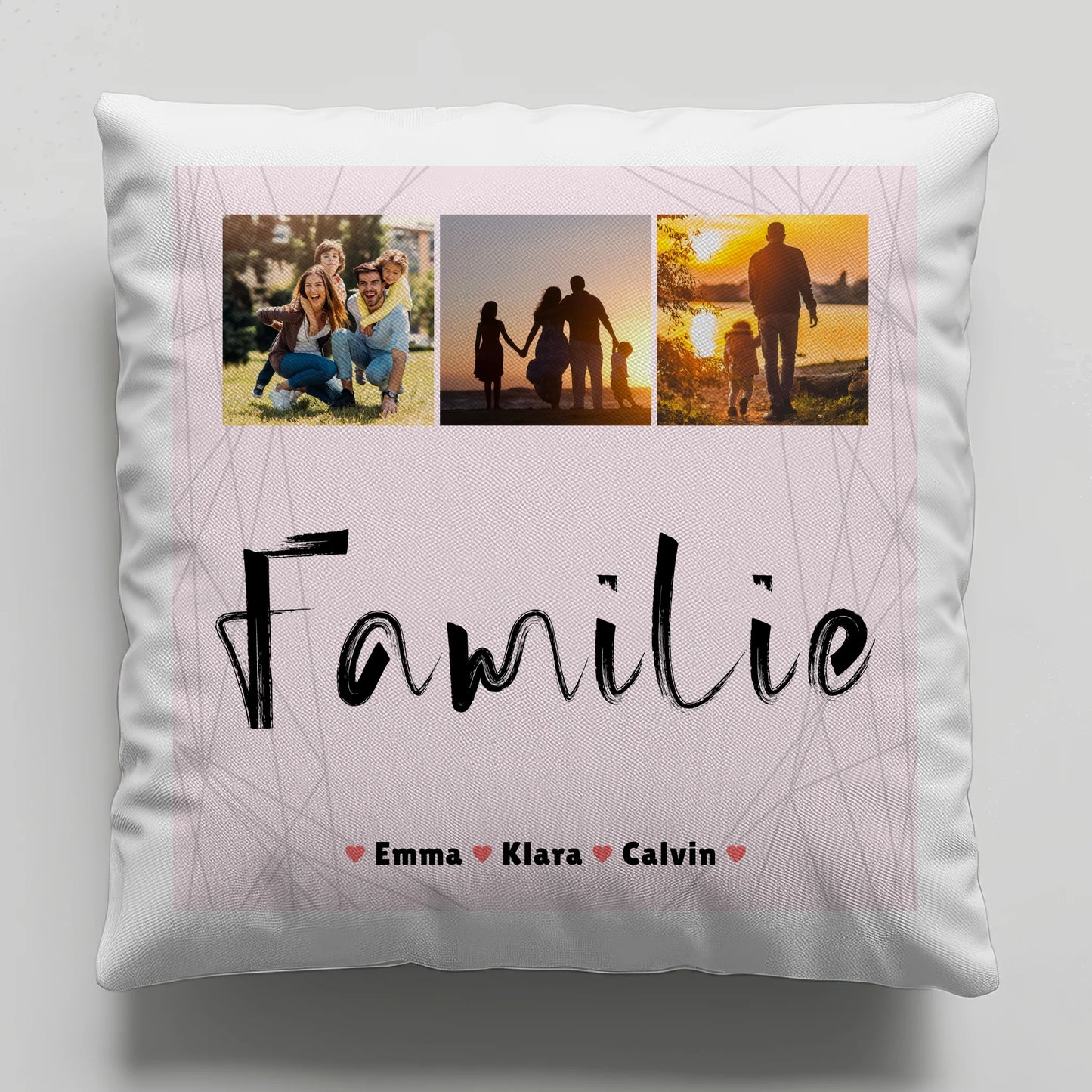 Personalisierte Kissen Mit Namen Familie Geschenk Fotocollage Familie für besondere Anlässe