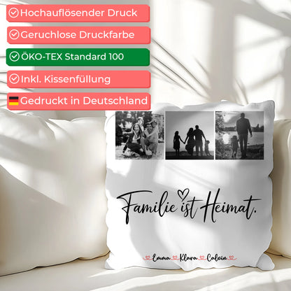 Personalisiertes Familien Kissen Mit Namen Fotocollage Familie Familie Ist Heimat Geschenk 2