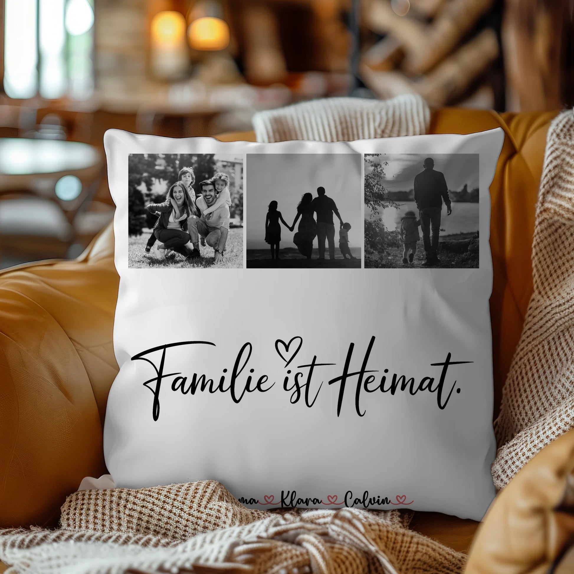 Personalisiertes Familien Kissen Mit Namen Fotocollage Familie Familie Ist Heimat Geschenk 4