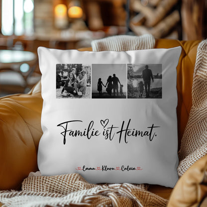 Personalisiertes Familien Kissen Mit Namen Fotocollage Familie Familie Ist Heimat Geschenk