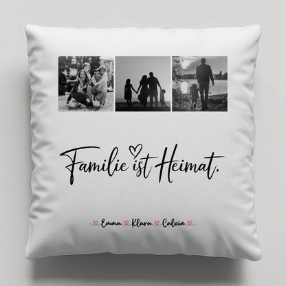 Personalisiertes Familien Kissen Mit Namen Fotocollage Familie Familie Ist Heimat Geschenk