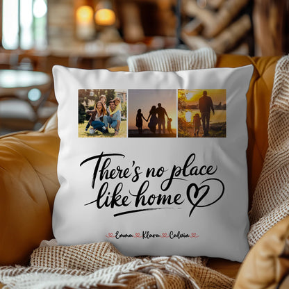 Familien Kissen Mit Namen Fotocollage für Familie No Place Like Home personalisiertes Geschenk