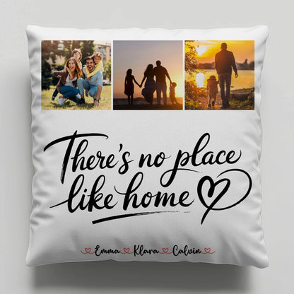 Familien Kissen Mit Namen Fotocollage für Familie No Place Like Home personalisiertes Geschenk 1