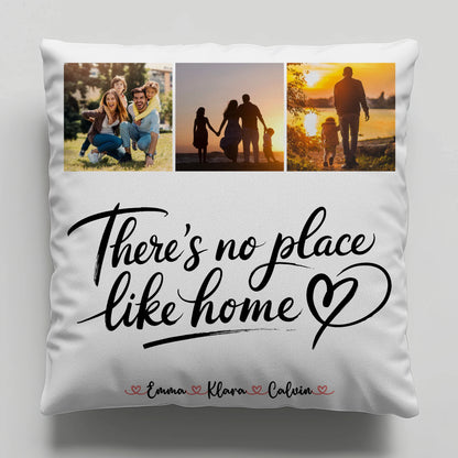 Familien Kissen Mit Namen Fotocollage für Familie No Place Like Home personalisiertes Geschenk 6