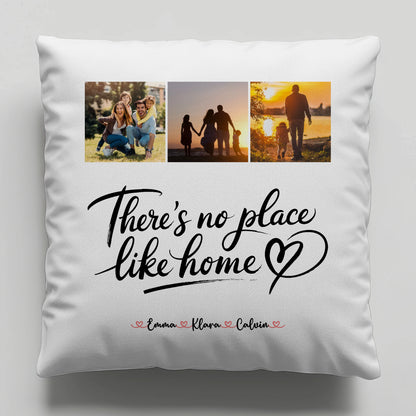 Familien Kissen Mit Namen Fotocollage für Familie No Place Like Home personalisiertes Geschenk