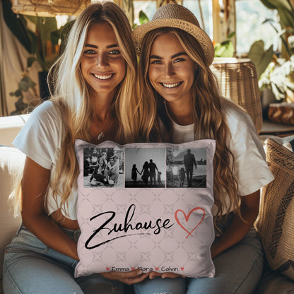 Familien Kissen Mit Namen Fotocollage Familie personalisiert Zuhause Geschenk 3