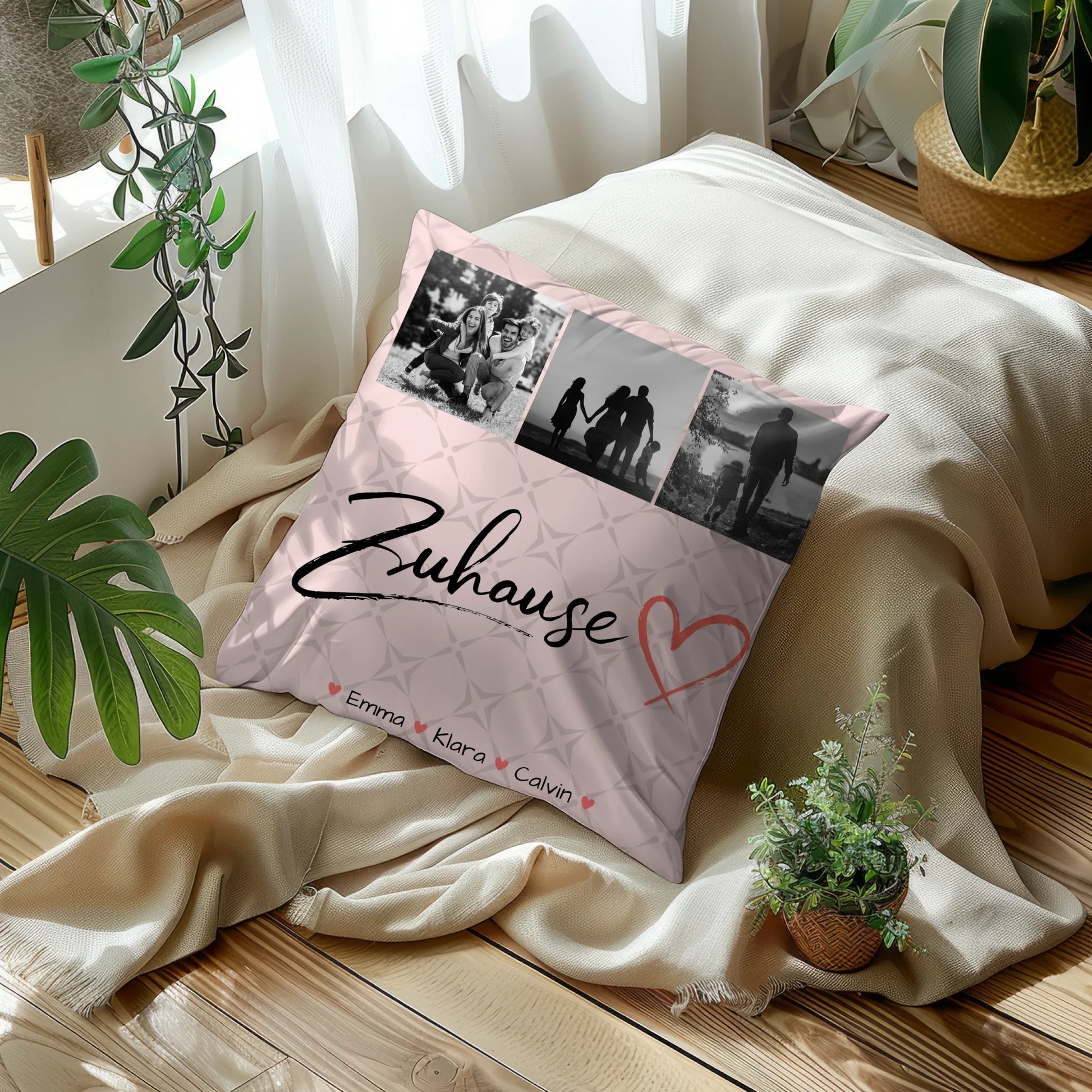 Familien Kissen Mit Namen Fotocollage Familie personalisiert Zuhause Geschenk 5
