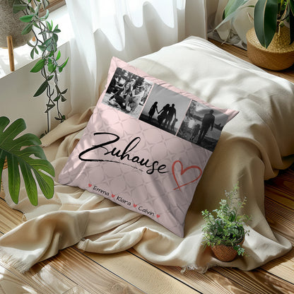 Familien Kissen Mit Namen Fotocollage Familie personalisiert Zuhause Geschenk 5