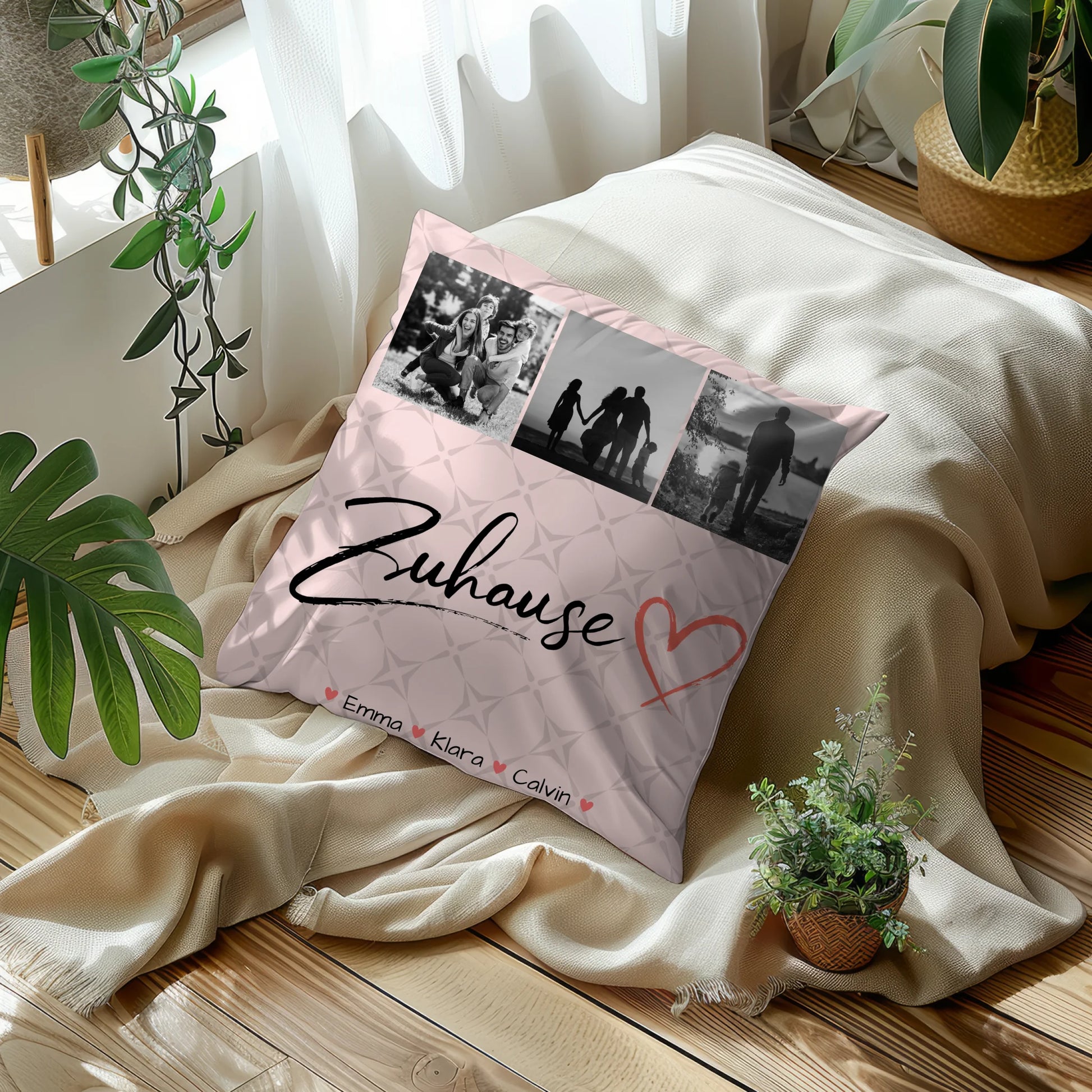 Familien Kissen Mit Namen Fotocollage Familie personalisiert Zuhause Geschenk 10