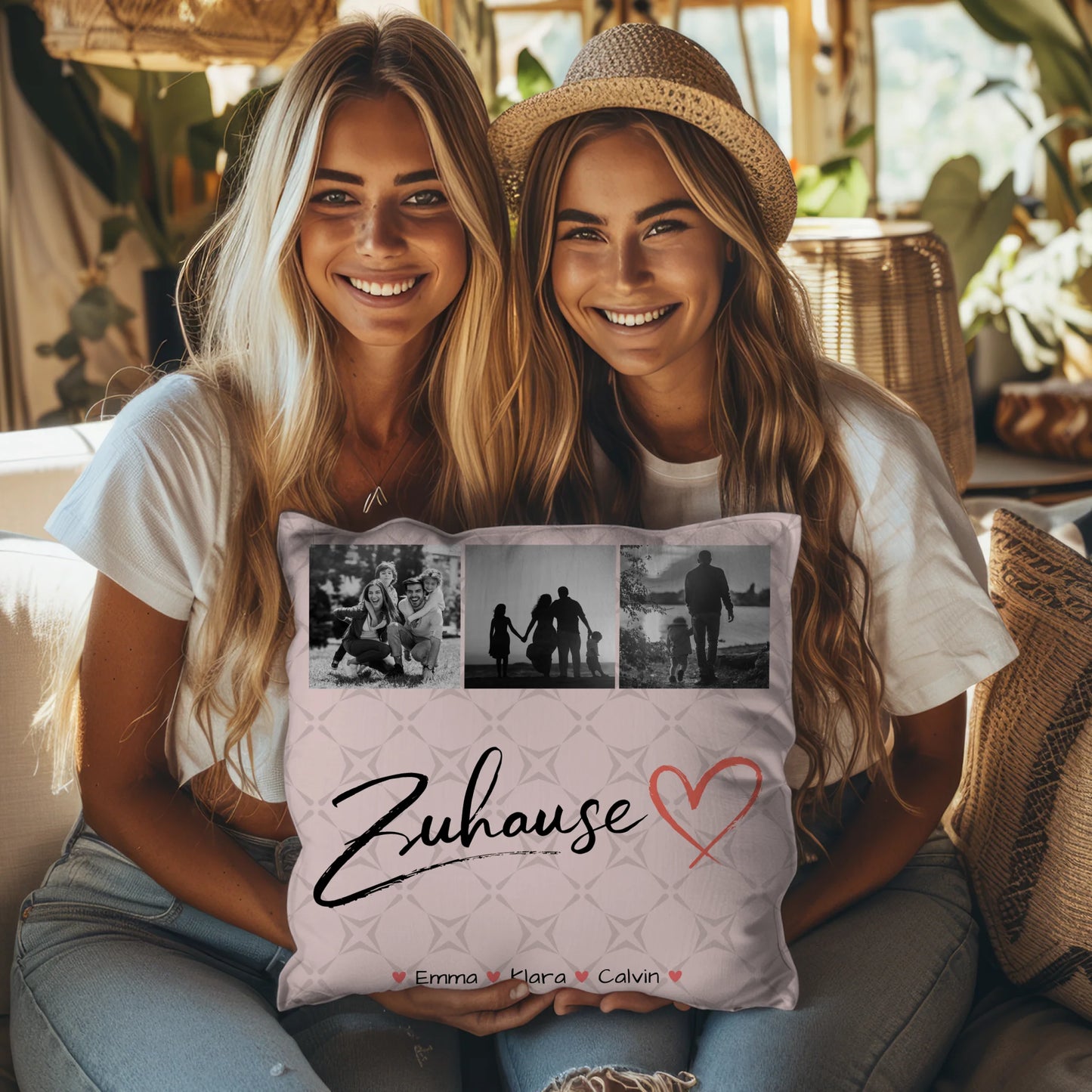 Familien Kissen Mit Namen Fotocollage Familie personalisiert Zuhause Geschenk 8