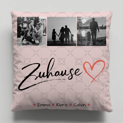 Familien Kissen Mit Namen Fotocollage Familie personalisiert Zuhause Geschenk 6