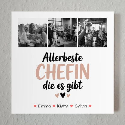 Personalisierte Fotoboard Magnet Wandbild Chefin Allerbeste Chefin Die Es Gibt