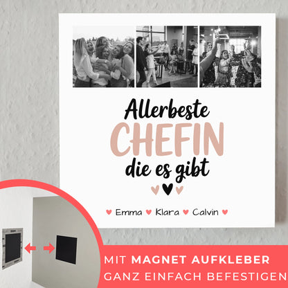 Personalisierte Fotoboard Magnet Wandbild Chefin Allerbeste Chefin Die Es Gibt