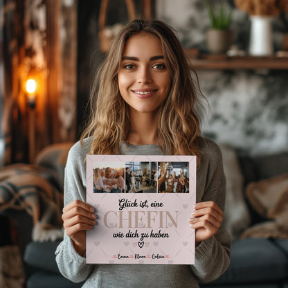 Personalisierte Magnetposter Fotoboard Fotocollage für Chefin Glück Ist eine Chefin Wie Dich Zu Haben 2
