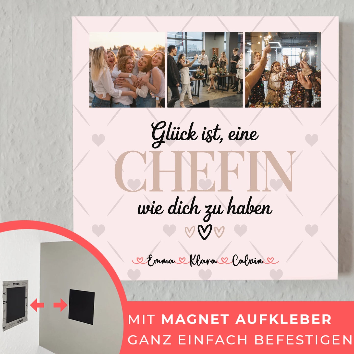 Personalisierte Magnetposter Fotoboard Fotocollage für Chefin Glück Ist eine Chefin Wie Dich Zu Haben
