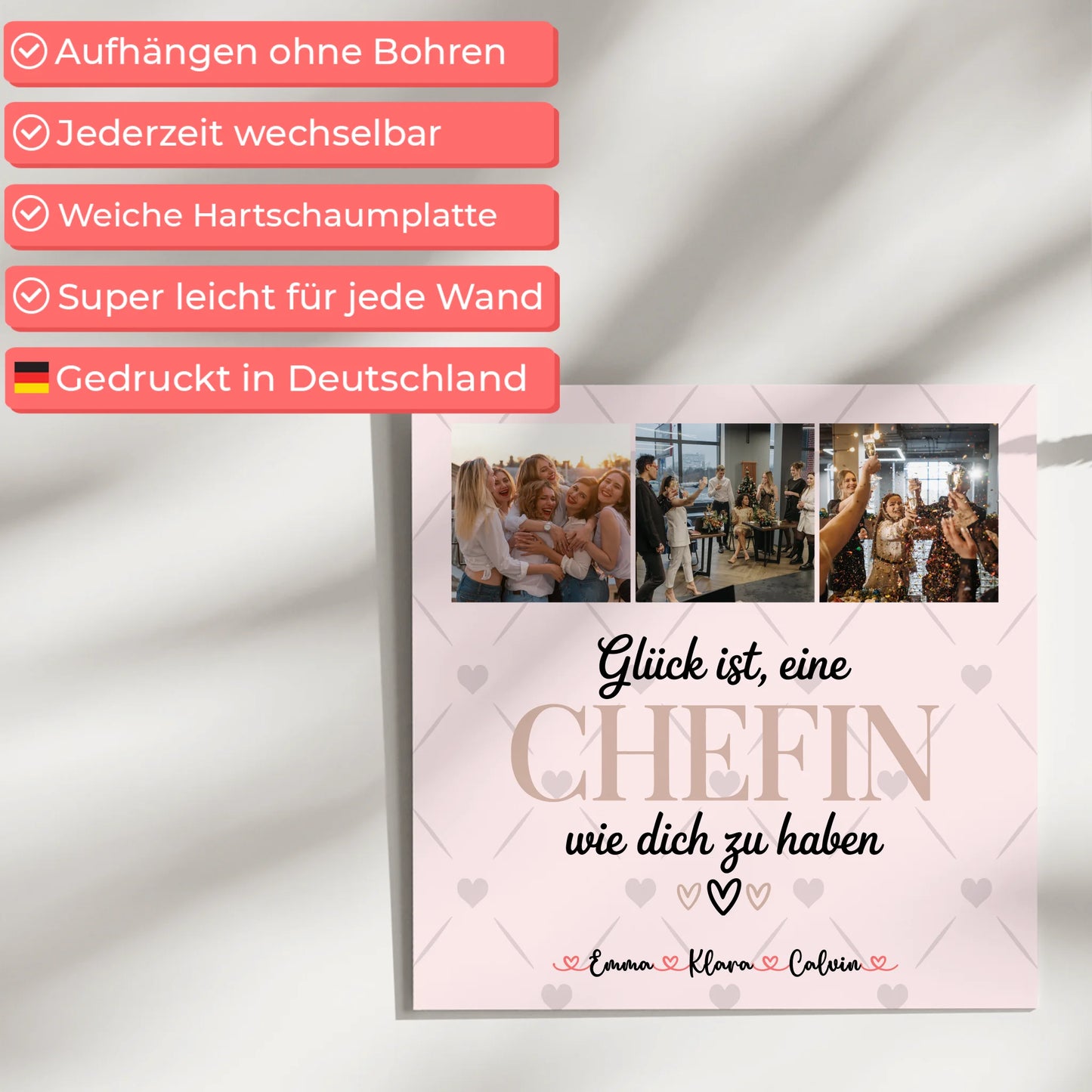 Personalisierte Magnetposter Fotoboard Fotocollage für Chefin Glück Ist eine Chefin Wie Dich Zu Haben