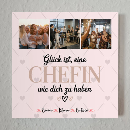 Personalisierte Magnetposter Fotoboard Fotocollage für Chefin Glück Ist eine Chefin Wie Dich Zu Haben