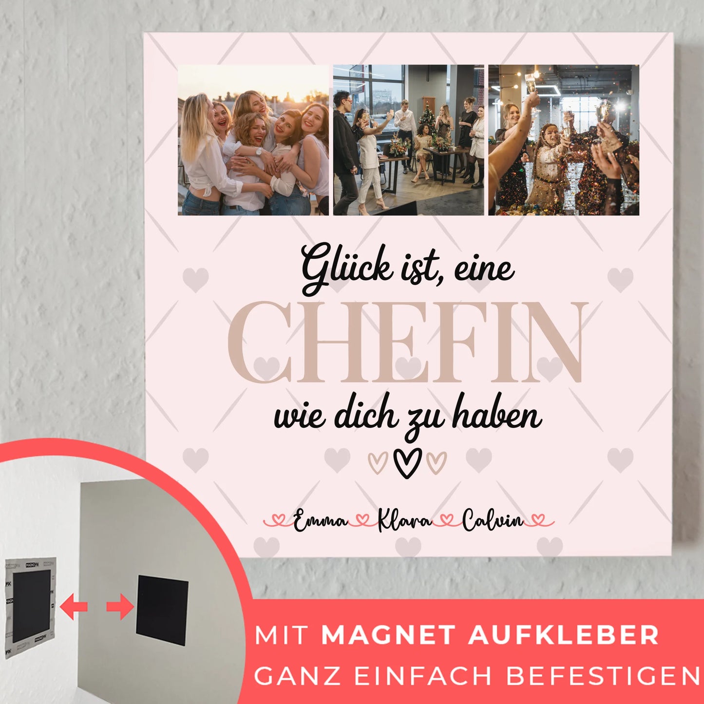 Personalisierte Magnetposter Fotoboard Fotocollage für Chefin Glück Ist eine Chefin Wie Dich Zu Haben 10